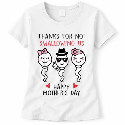 Thanks For Not Swallowing Us Happy Mother's Day Funny Womens T-Shirt