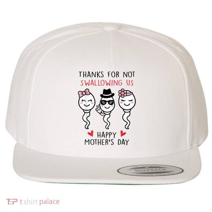 Thanks For Not Swallowing Us Happy Mother's Day Funny Wool Snapback Cap