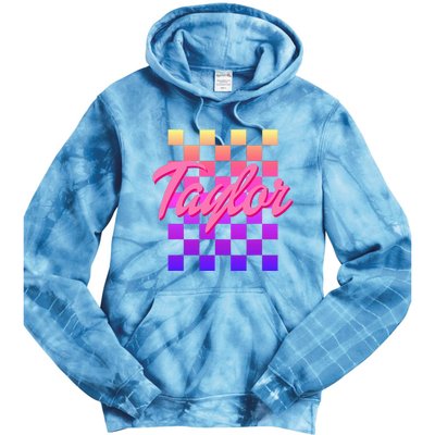 T.aylor First Named Baby Birthday  Tie Dye Hoodie