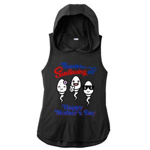 Thanks For Not Swallowing Us Happy Mother's Day Funny Ladies PosiCharge Tri-Blend Wicking Draft Hoodie Tank