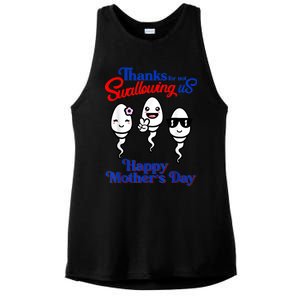 Thanks For Not Swallowing Us Happy Mother's Day Funny Ladies PosiCharge Tri-Blend Wicking Tank