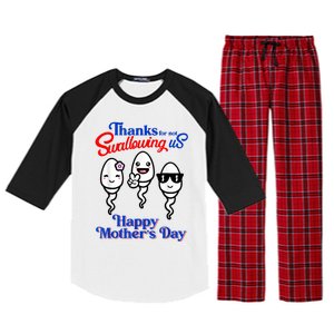 Thanks For Not Swallowing Us Happy Mother's Day Funny Raglan Sleeve Pajama Set