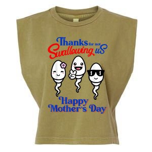 Thanks For Not Swallowing Us Happy Mother's Day Funny Garment-Dyed Women's Muscle Tee