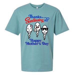 Thanks For Not Swallowing Us Happy Mother's Day Funny Sueded Cloud Jersey T-Shirt