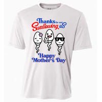 Thanks For Not Swallowing Us Happy Mother's Day Funny Cooling Performance Crew T-Shirt