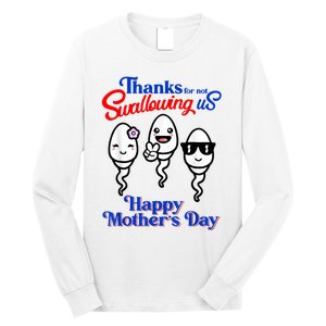 Thanks For Not Swallowing Us Happy Mother's Day Funny Long Sleeve Shirt