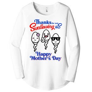 Thanks For Not Swallowing Us Happy Mother's Day Funny Women's Perfect Tri Tunic Long Sleeve Shirt