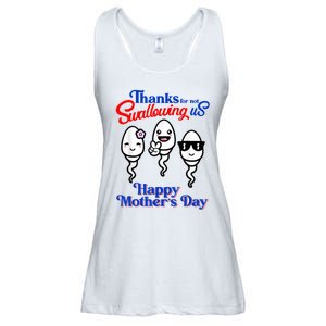 Thanks For Not Swallowing Us Happy Mother's Day Funny Ladies Essential Flowy Tank