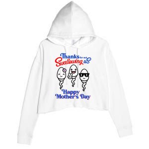 Thanks For Not Swallowing Us Happy Mother's Day Funny Crop Fleece Hoodie