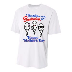 Thanks For Not Swallowing Us Happy Mother's Day Funny Performance Sprint T-Shirt