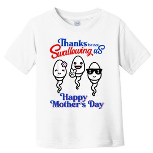 Thanks For Not Swallowing Us Happy Mother's Day Funny Toddler T-Shirt