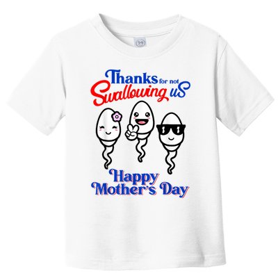 Thanks For Not Swallowing Us Happy Mother's Day Funny Toddler T-Shirt