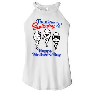 Thanks For Not Swallowing Us Happy Mother's Day Funny Women's Perfect Tri Rocker Tank