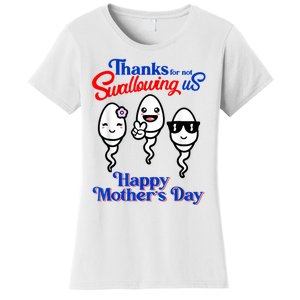 Thanks For Not Swallowing Us Happy Mother's Day Funny Women's T-Shirt