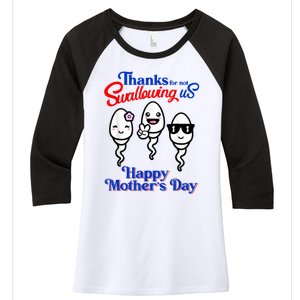 Thanks For Not Swallowing Us Happy Mother's Day Funny Women's Tri-Blend 3/4-Sleeve Raglan Shirt