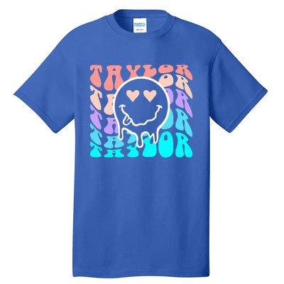 T.aylor First Name Retro Happy Face Groovy Birthday Gift Tall T-Shirt