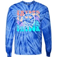 T.aylor First Name Retro Happy Face Groovy Birthday Gift Tie-Dye Long Sleeve Shirt