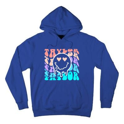 T.aylor First Name Retro Happy Face Groovy Birthday Gift Tall Hoodie