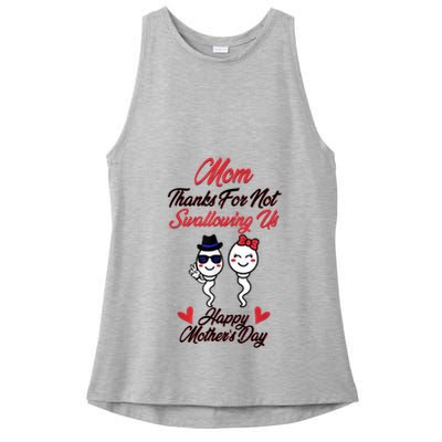 Thanks For Not Swallowing Us Happy Mother's Day Ladies PosiCharge Tri-Blend Wicking Tank