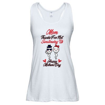 Thanks For Not Swallowing Us Happy Mother's Day Ladies Essential Flowy Tank