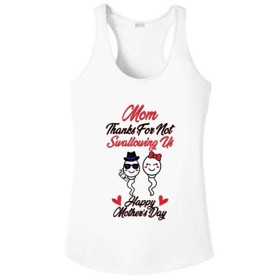 Thanks For Not Swallowing Us Happy Mother's Day Ladies PosiCharge Competitor Racerback Tank