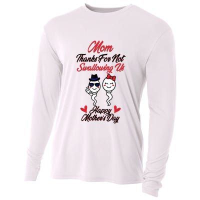 Thanks For Not Swallowing Us Happy Mother's Day Cooling Performance Long Sleeve Crew
