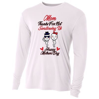 Thanks For Not Swallowing Us Happy Mother's Day Cooling Performance Long Sleeve Crew