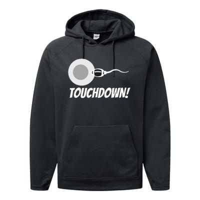 Touchdown Football New Dad Funny Pregnancy Announcement Performance Fleece Hoodie