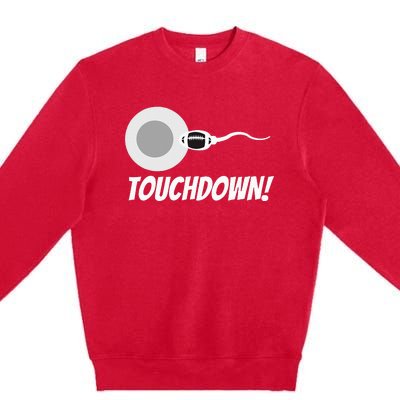 Touchdown Football New Dad Funny Pregnancy Announcement Premium Crewneck Sweatshirt