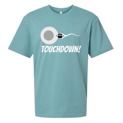 Touchdown Football New Dad Funny Pregnancy Announcement Sueded Cloud Jersey T-Shirt