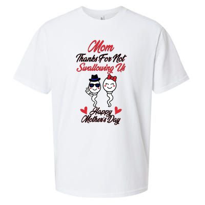 Thanks For Not Swallowing Us Happy Mother's Day Sueded Cloud Jersey T-Shirt