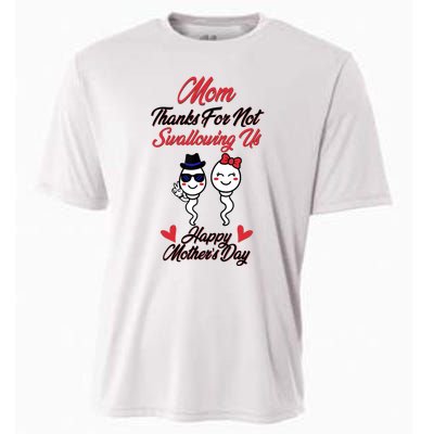 Thanks For Not Swallowing Us Happy Mother's Day Cooling Performance Crew T-Shirt