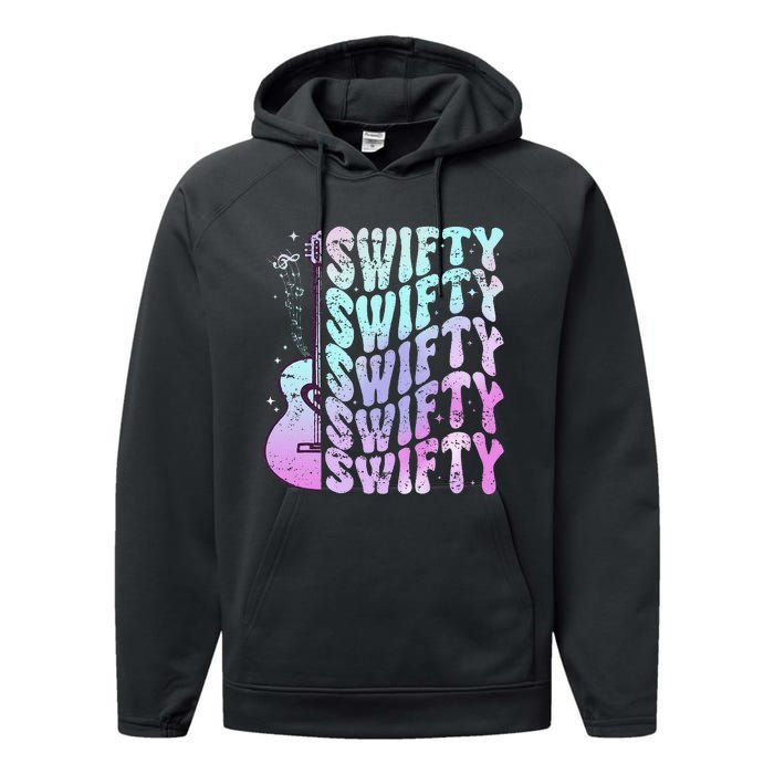 Taylor First Name I Love Taylor Girl Groovy 80S Performance Fleece Hoodie