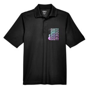 Taylor First Name I Love Taylor Girl Groovy 80S Men's Origin Performance Pique Polo