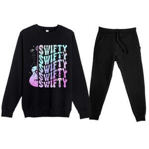 Taylor First Name I Love Taylor Girl Groovy 80S Premium Crewneck Sweatsuit Set