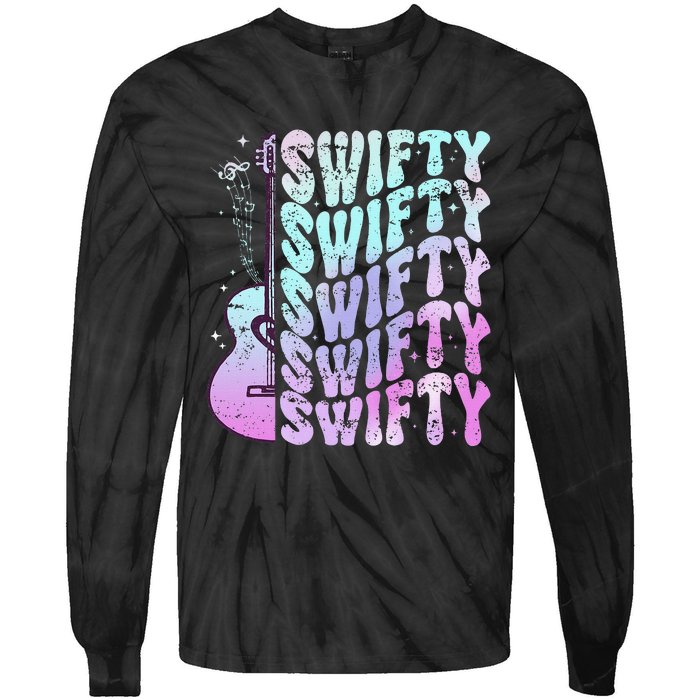 Taylor First Name I Love Taylor Girl Groovy 80S Tie-Dye Long Sleeve Shirt