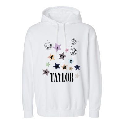 Taylor First Name I Love Taylor Groovy 80S Birthday Garment-Dyed Fleece Hoodie