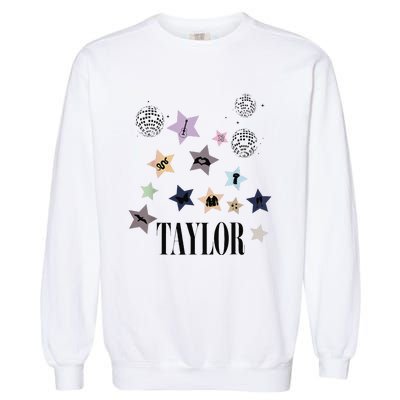 Taylor First Name I Love Taylor Groovy 80S Birthday Garment-Dyed Sweatshirt