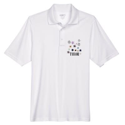 Taylor First Name I Love Taylor Groovy 80S Birthday Men's Origin Performance Piqué Polo