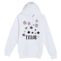 Taylor First Name I Love Taylor Groovy 80S Birthday Premium Pullover Hoodie