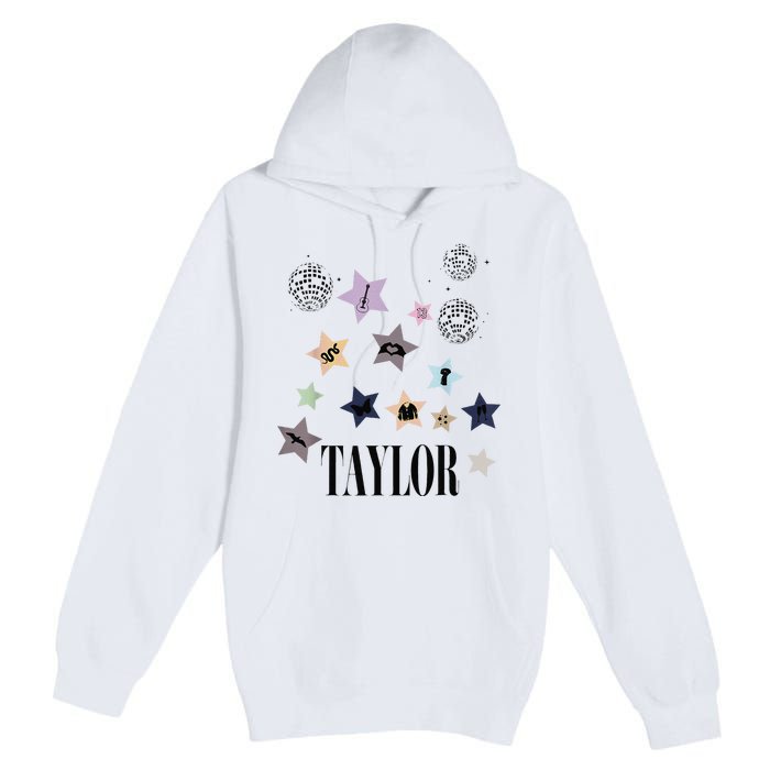 Taylor First Name I Love Taylor Groovy 80S Birthday Premium Pullover Hoodie