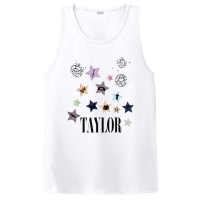 Taylor First Name I Love Taylor Groovy 80S Birthday PosiCharge Competitor Tank