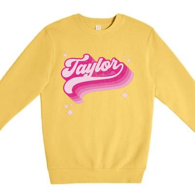 T.aylor First Name Vintage Style 70s Personalized Premium Crewneck Sweatshirt