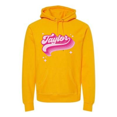 T.aylor First Name Vintage Style 70s Personalized Premium Hoodie