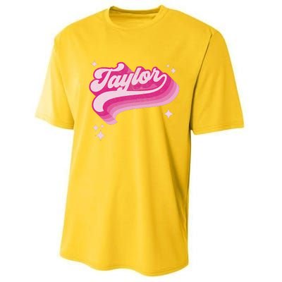 T.aylor First Name Vintage Style 70s Personalized Performance Sprint T-Shirt