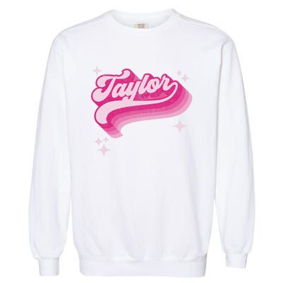 T.aylor First Name Vintage Style 70s Personalized Garment-Dyed Sweatshirt