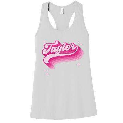 T.aylor First Name Vintage Style 70s Personalized Women's Racerback Tank