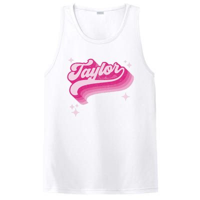 T.aylor First Name Vintage Style 70s Personalized PosiCharge Competitor Tank