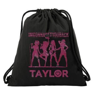 Taylor First Name I Love Taylor Im Gonna Get You Back Groovy 80s Drawstring Bag