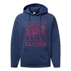 Taylor First Name I Love Taylor Im Gonna Get You Back Groovy 80s Performance Fleece Hoodie